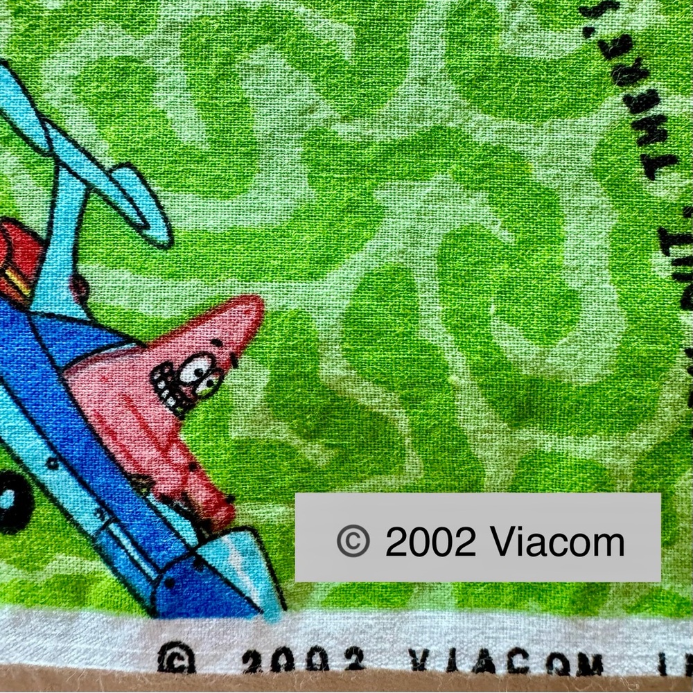 SpongeBob 2002 Vintage Cotton Fabric Blocks and Remnants - Picture 11 of 15